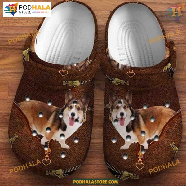 Cute Corgi Leather Clog Gift Dog Crocs for Corgi Lovers