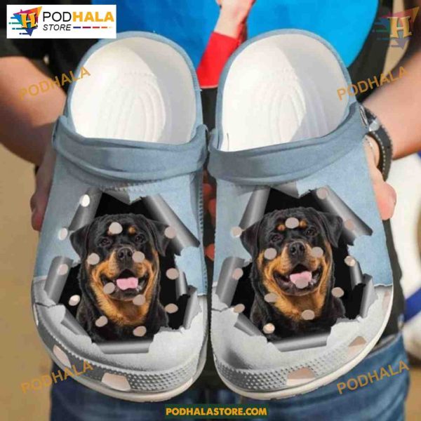 Cute Dog Rottweiler Lovers Paw Pattern Dog Crocs Dog Lovers