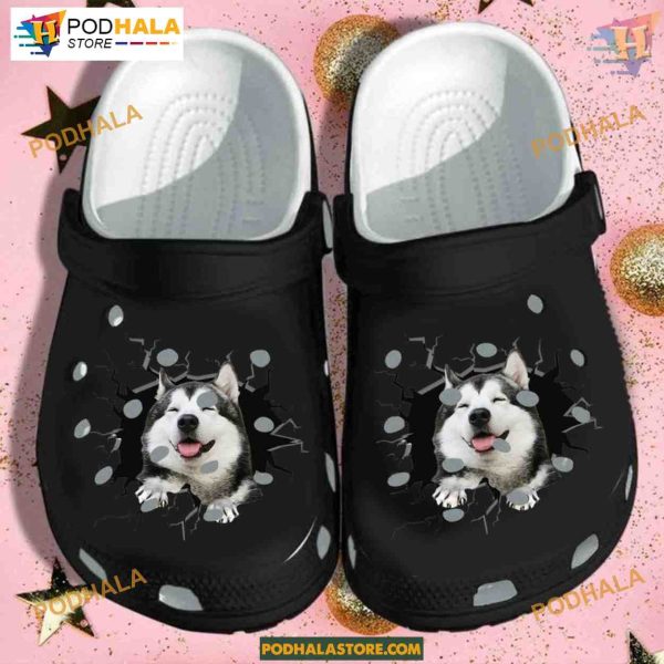 Cute Husky Crack Dog Lover Pet Owner Puppy Crocs Shoes
