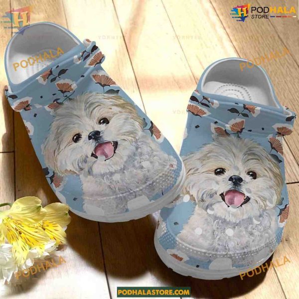 Cute Shih Tzu Dog Gift Rubber Crocs Shoes Comfy Footwear for Dog Lovers