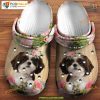 Cute Shih Tzu Floral Wreath Shih Tzu Lover Dog Crocs Shoes