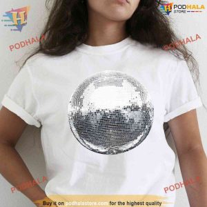 Disco Ball 90s Baby Shirt Mirror Ball Womens Fitted TShirt 2