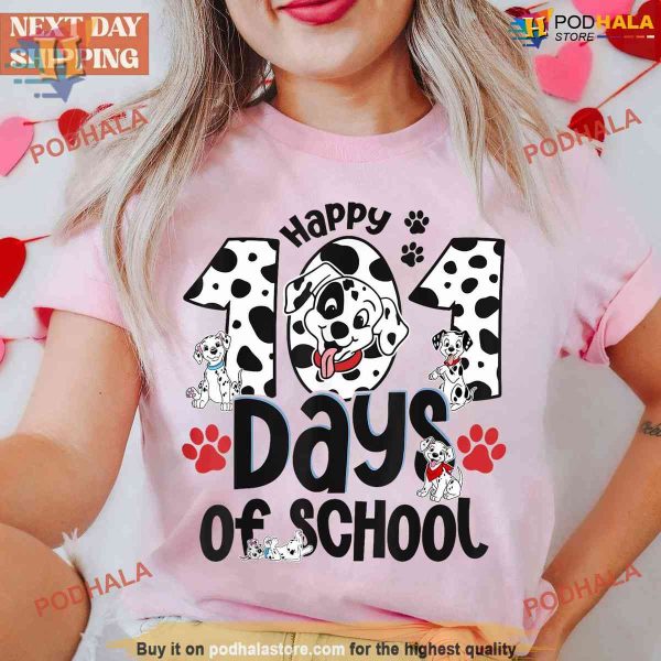 Disneyland Dalmatians Dog 101 Days Of School Shirt, 100 Day Ideas