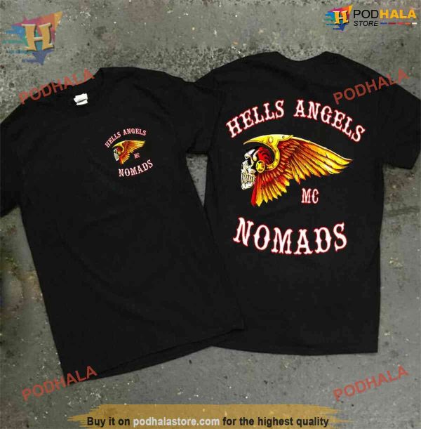 Hells Angels Nomads Both Side Black Shirt For Women Men