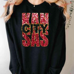 Kansas City Faux Glitter Sequin Sweatshirt, Super Bowl Chief Style, Fan Wear