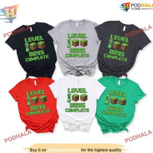 Minecraft Level 100 Days Complete Shirt, 100 Days of School T-Shirt