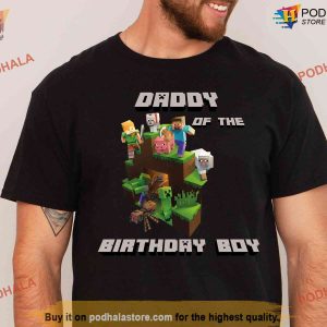 Personalized Minecrafter Birthday Kid Shirt Custom Name Age Birthday Gift 2