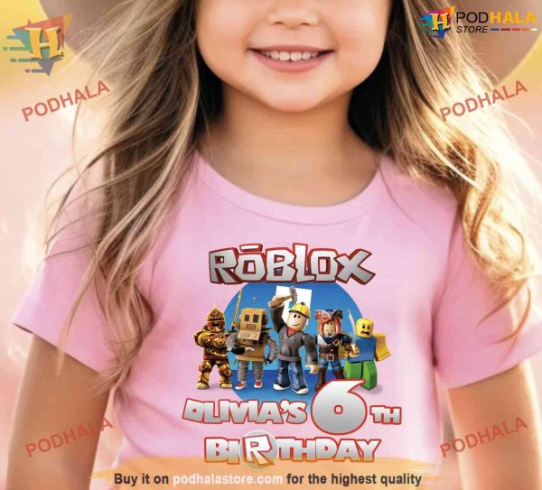 Personalized Roblox Birthday Boy Shirt, Video Game Birthday Theme Gift
