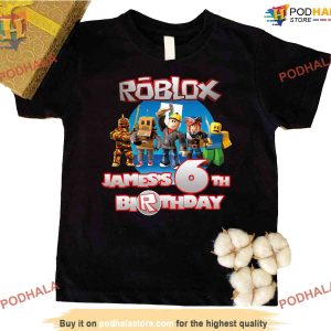 Personalized Roblox Birthday Boy TShirt, Video Game Birthday Gift