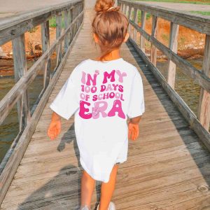 Personalized With Name In My 100 Days Of School Era Shirt For Girls 2
