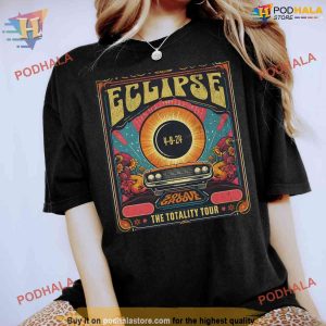 Solar Eclipse 2024 Retro Style Shirt Path of Totality Eclipse April 18 2024 2
