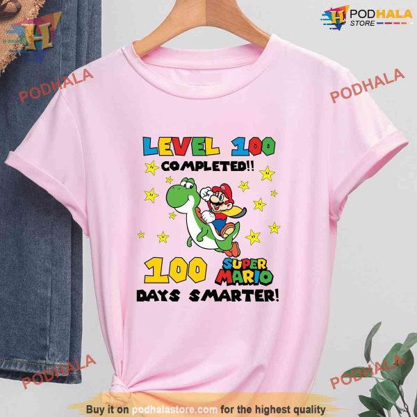 Super Mario 100 Days Of School Shirt, 100 Day Ideas For Boy Girl