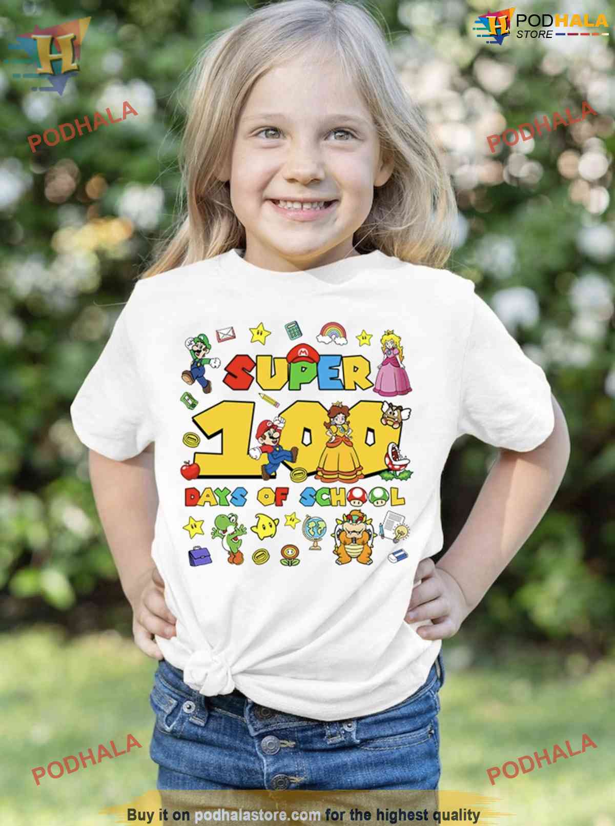 Super Mario 100 Days Of School Shirt, Kindergarten Teacher Gift