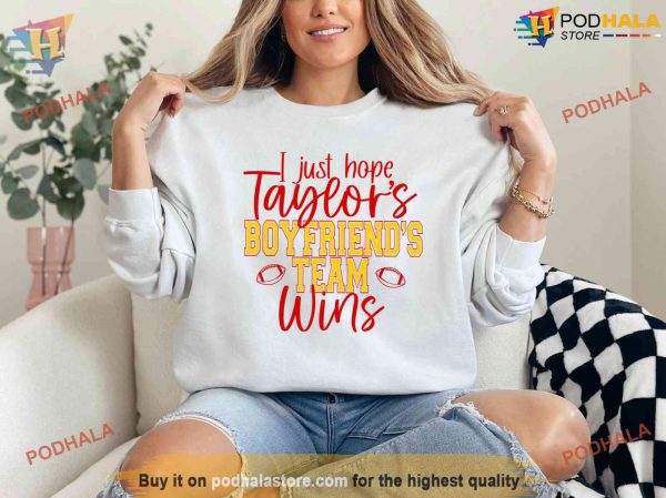 Taylor’s Boyfriend Team Win T-Shirt, KC Chiefs Super Bowl Apparel