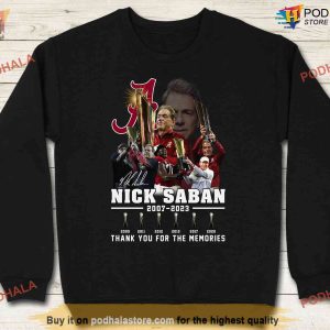 Thank you Coach Nick Saban 2007 2023 Shirt Alabama football Roll Tide Tee 2