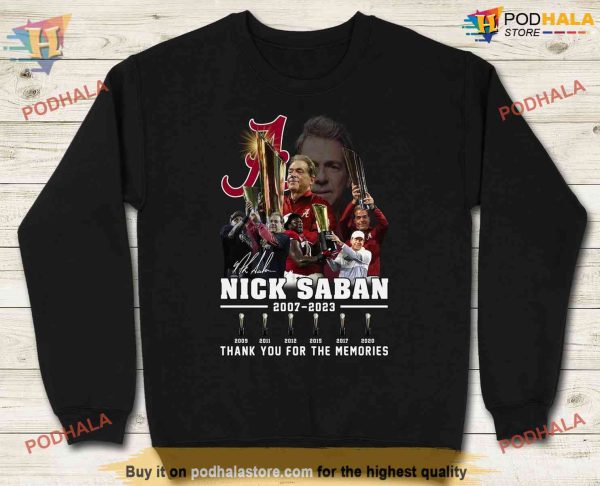 Thank you Coach Nick Saban 2007-2023 Shirt, Alabama football Roll Tide Tee