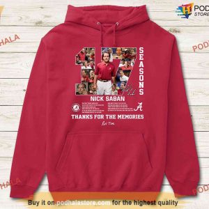 Thank you Coach Nick Saban Alabama Football Shirt For Fans Crimson Tide Tee 2