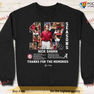 Thank you Coach Nick Saban Alabama Football Shirt For Fans Crimson Tide Tee 3