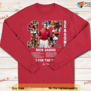 Thank you Coach Nick Saban Alabama Football Shirt For Fans Crimson Tide Tee 4