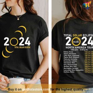 Total Solar Eclipse 2024 Double-Sided Shirt, April 8th 2024 Shirt