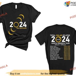 Total Solar Eclipse 2024 Double Sided Shirt April 8th 2024 Shirt 2