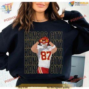 Travis 87 Kelce Heart Hands Sweatshirt KC Chiefs Apparel Game Day Fashion 1