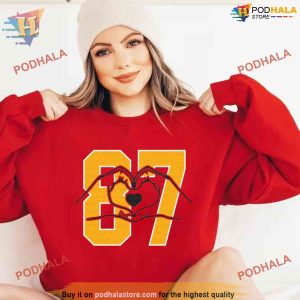 Travis Kelce Heart Hands Kansas City 87 Tee, Swiftie Style, Game Day Shirt