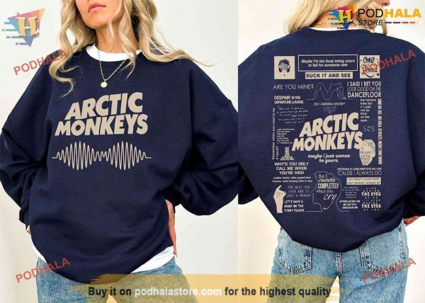 Vintage Arctic Monkeys Double Side Sweatshirt, North America Tour Shirt For Fan
