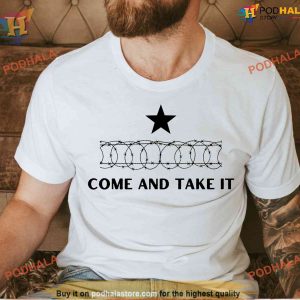 Come And Take It Barbed Wire Tee, I Stand With Texas, Trending Texas Apparel