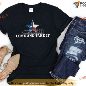 Come and take it Texas Support Shirt, Texas Barbed Wire Tee for Women Men