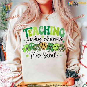 Custom Lucky Teacher Charm Shirt Unique St Patricks Day Shirt Educator Gift 3