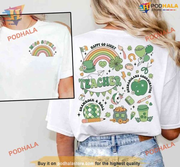 Custom Lucky Teacher St Patrick’s Shirt, Personalized Teacher Gifts & Apparel