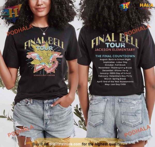Custom Teacher Retirement Tour Shirt, Final Bell Tour Jackson Elementary