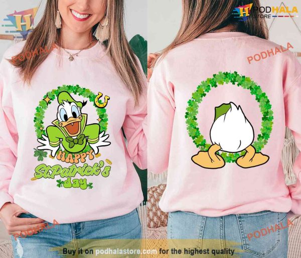 Donald Duck Shamrock St Patricks Shirt, St Patricks Day Gift for Feeling Lucky
