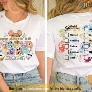Drink Around The World Tour 2024 Shirt, Tee, Epcot World Showcase Disney Gift Ideas