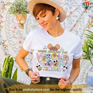Drink Around The World Tour 2024 Shirt Tee Epcot World Showcase Disney Gift Ideas 2