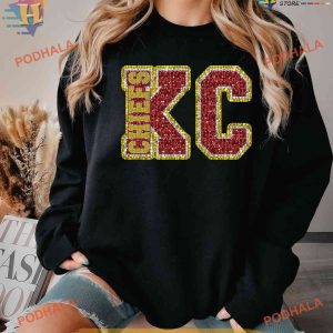 Glittering Chiefs Shirt, Pride A Sparkly Addition to Your KC Chiefs Apparel
