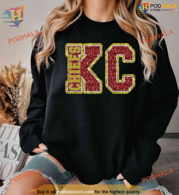 Glittering Chiefs Shirt, Pride A Sparkly Addition to Your KC Chiefs Apparel