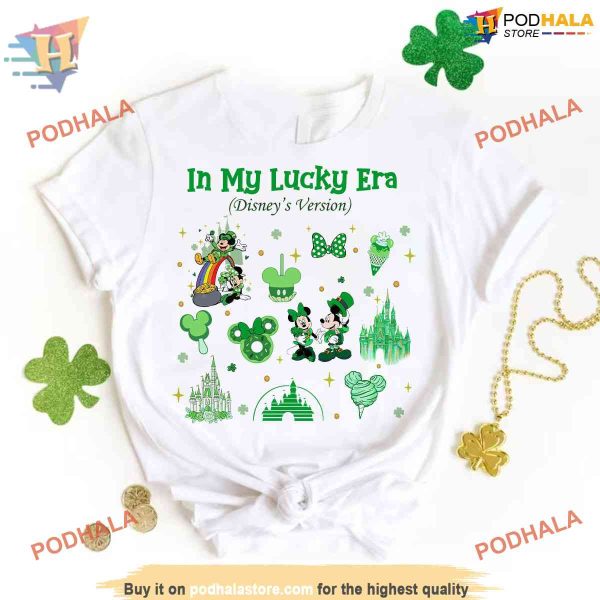 Lucky Era Disney Four Leaf Clover Shirt, Unique St Patricks Day Gift for Disney Fans