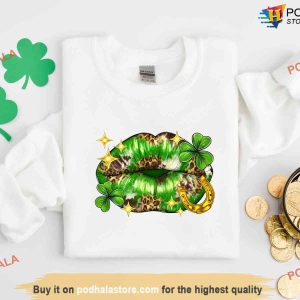 Lucky Lips Shamrocks Patricks Day Shirt St Patricks Day Apparel for a Lucky Day 2