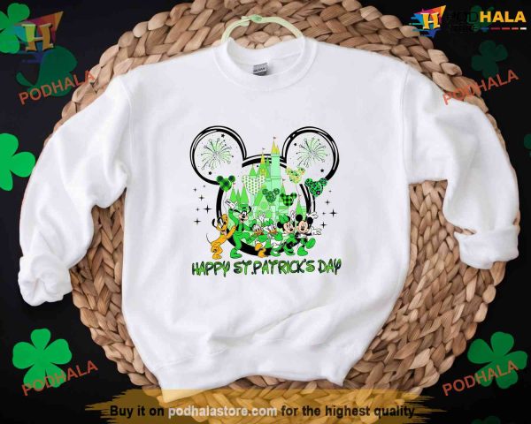 Mickey & Minnie St Patricks Sweatshirt, St Patricks Day Gift with Disney Magic