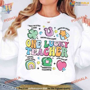 One Lucky Teacher Appreciation Shirt, Shamrock St Patrick's Day Gift