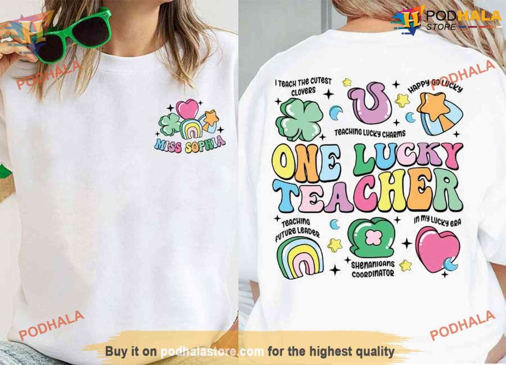 One Lucky Teacher St Patricks Day Shirt, St Patricks Day Gifts for Educators