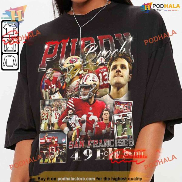 Retro Brock Purdy 90s Shirt, Essential 49ers Gifts for Football Fans