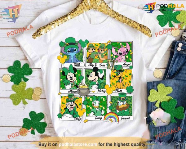 Stitch & Friends Disney St Patricks Shirt, St Patricks Day Gift for Disney Trips