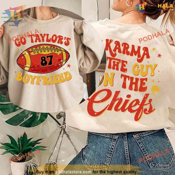 Taylors Boyfriend Chiefs Karma Shirt, Perfect Kansas City Football Gift for Fans