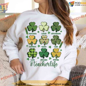 Teach Love Inspire Lucky Tee, St Patrick's Day Teacher Shirt & Charms Design