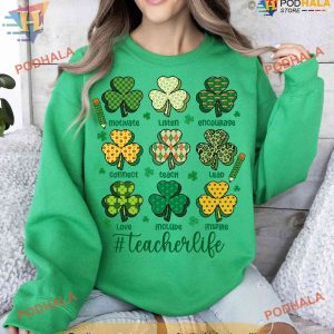 Teach Love Inspire Lucky Tee St Patricks Day Teacher Shirt Charms Design 2