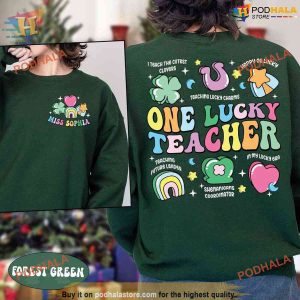 Teacher St Patricks Day Shirt One Lucky Teacher Personalized Teacher Gift 2