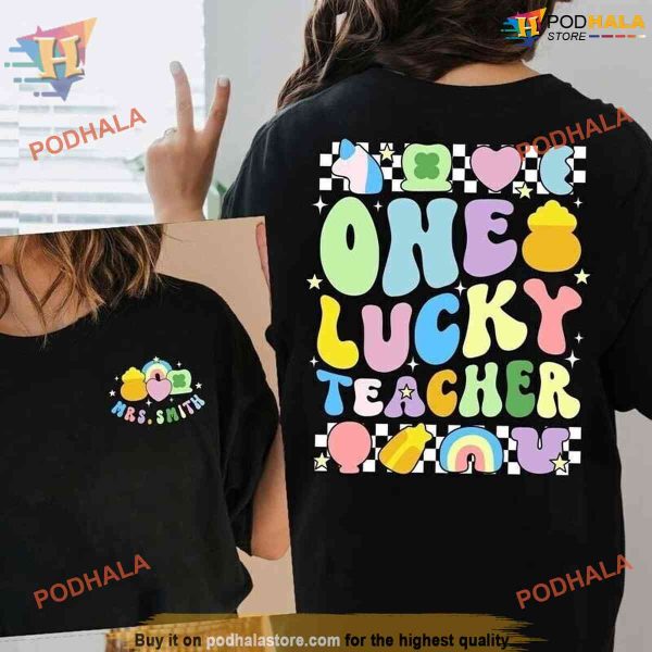 Teacher St Patrick’s Day Shirt, One Lucky Teacher Shamrock Tee, Teacher Gift
